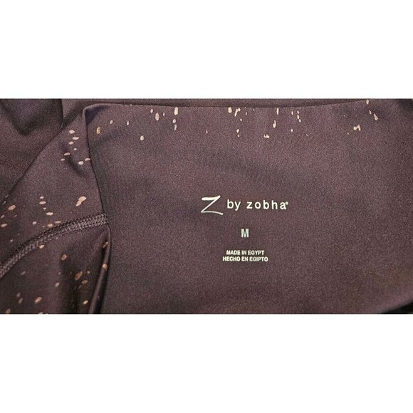 Z by Zobha Womens Sz M Raisin Ombre Colored Metallic Shine Leggings High Waisted - Picture 3 of 5